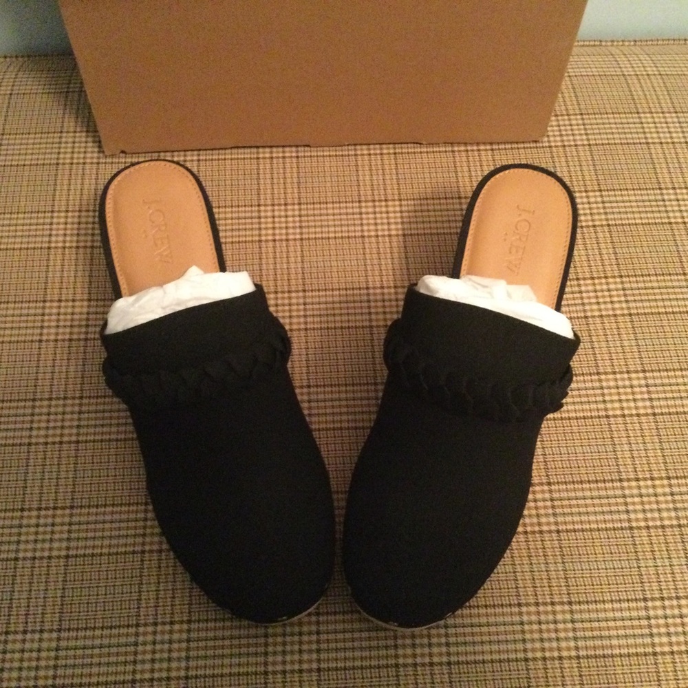 NWT JCREW Clogs Sueded Boho Black Wood Shoes- Size 8.5 Womens - Picture 9 of 9